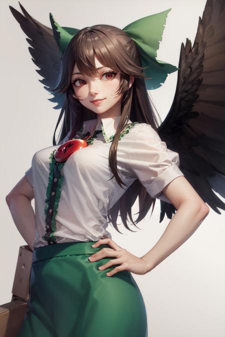 00081-3491249136-(masterpiece, best quality_1.2), , cowboy shot, solo, 1girl, reiuji utsuho, third eye, smile, looking at viewer, hand on hip, ha.jpg